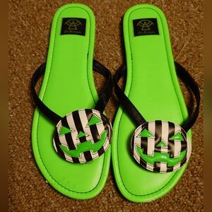 Strange Cvlt Black & White Jack O Lantern Sandals